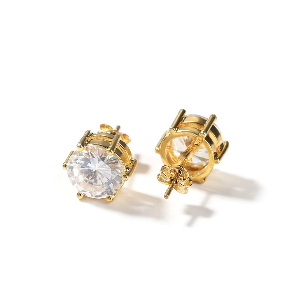 DIAMOND ROUND STUD EARRINGS