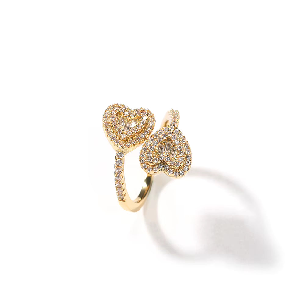 DIAMOND HEARTS ADJUSTABLE RING