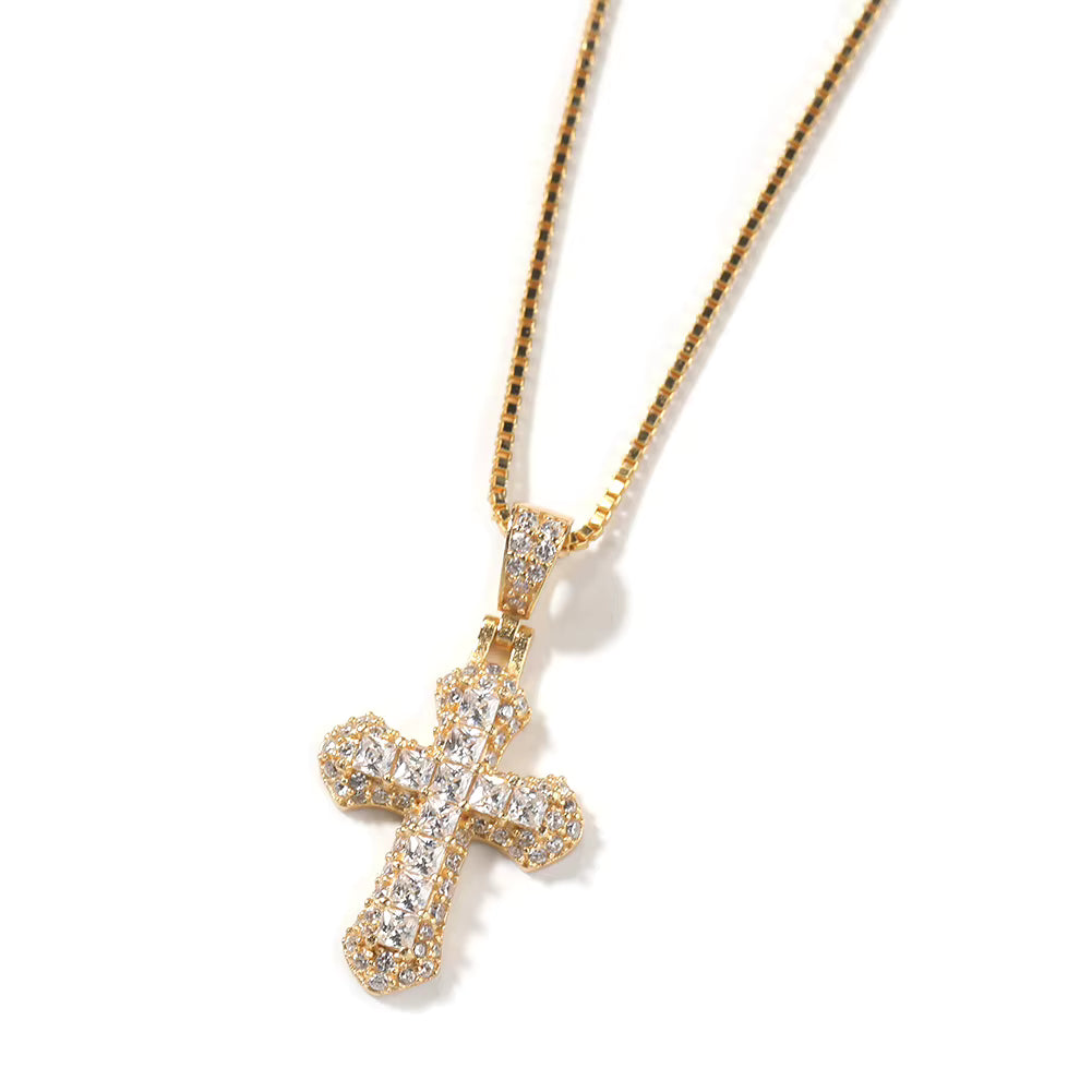 DIAMOND CROSS PENDANT NECKLACE