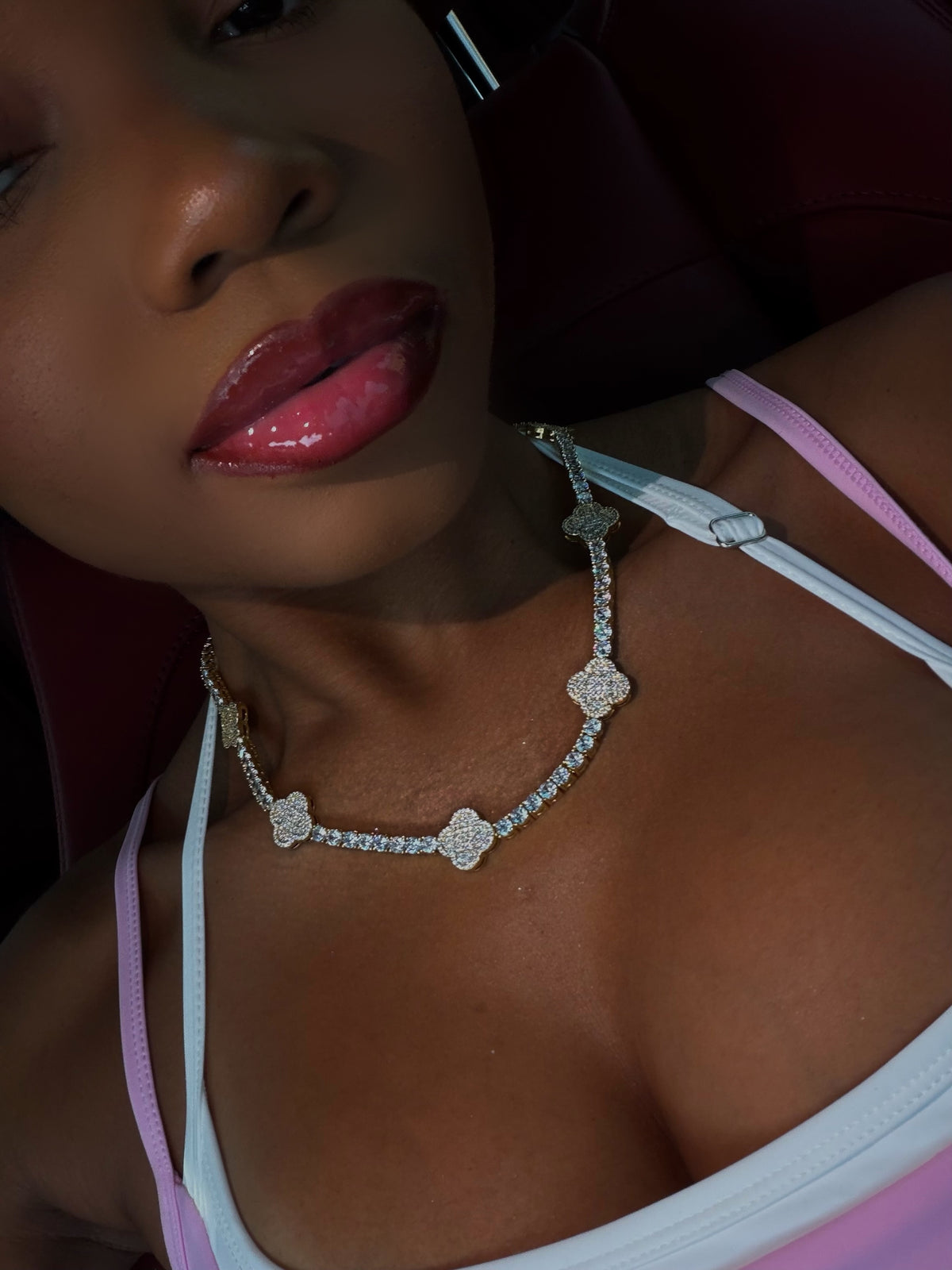 ICED OUT CLOVER NECKLACE