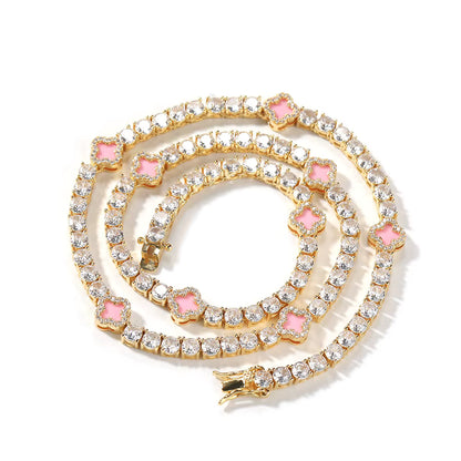 PINK CLOVER TENNIS BRACELET