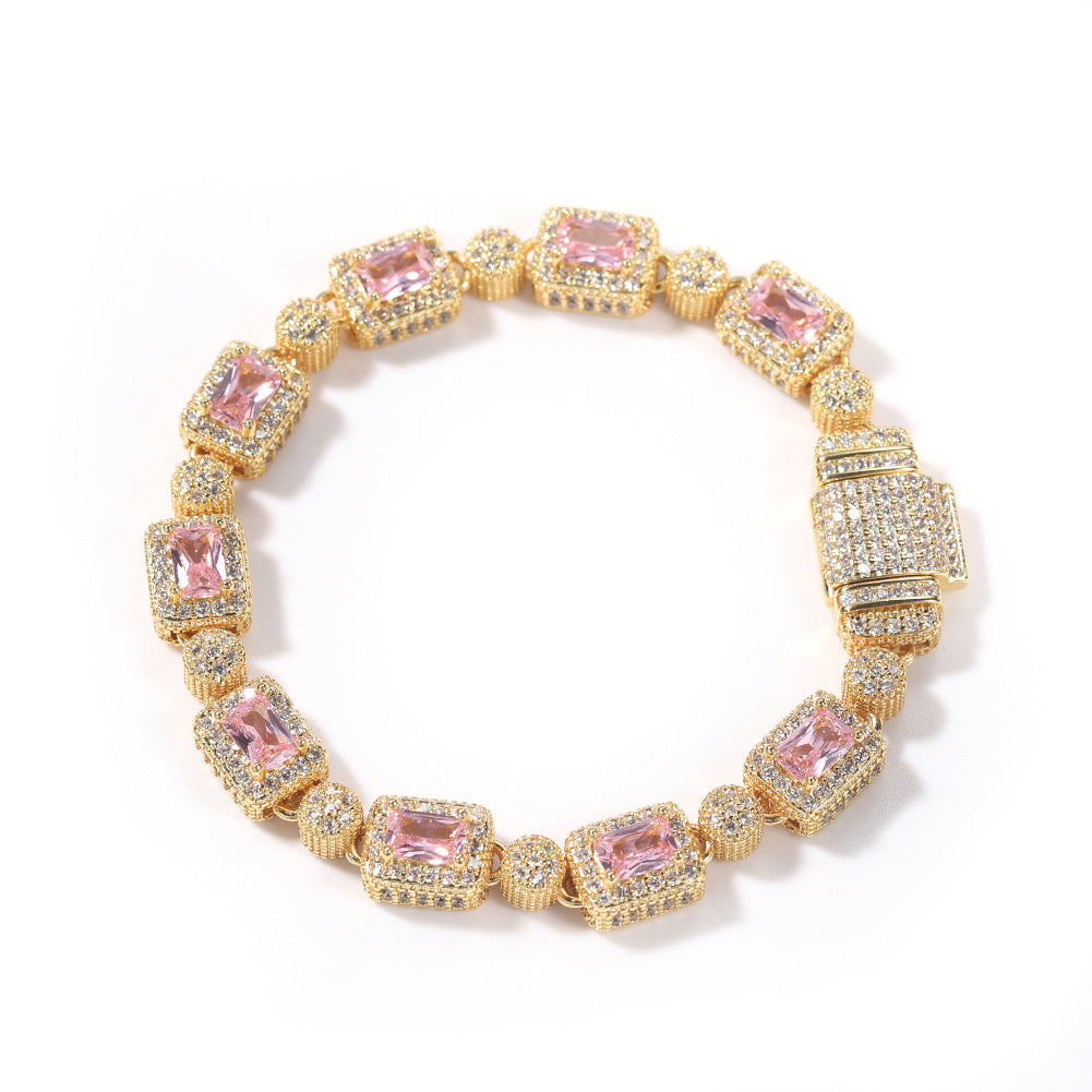 PINK & GOLD GEMSTONE BRACELET