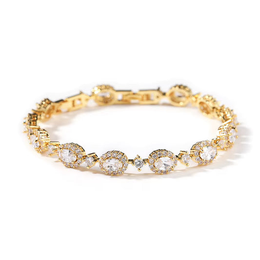 OVAL SHAPE DIAMOND LINK BRACELET
