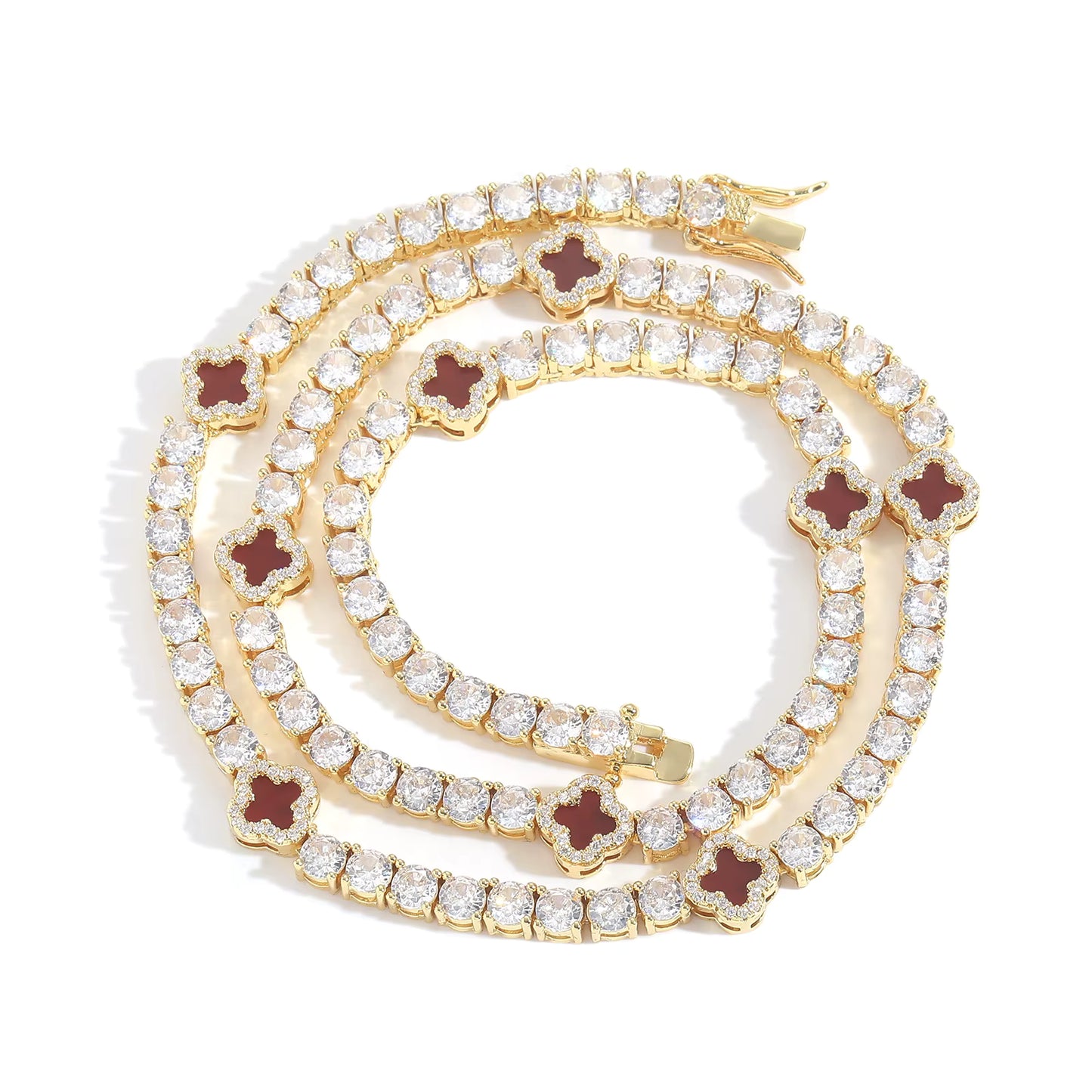 RED CLOVER TENNIS NECKLACE & BRACELET