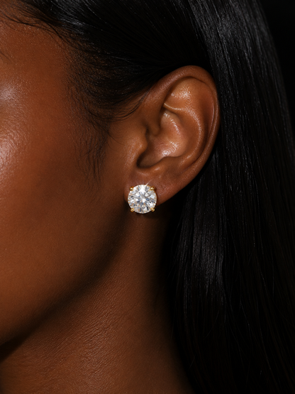 DIAMOND ROUND STUD EARRINGS