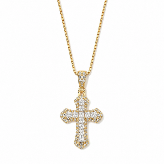 DIAMOND CROSS PENDANT NECKLACE