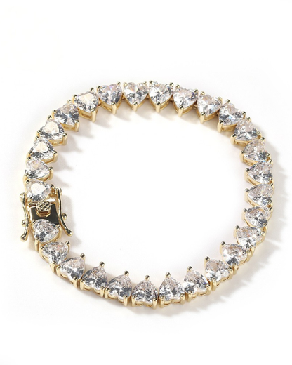 GOLD HEARTS TENNIS BRACELET